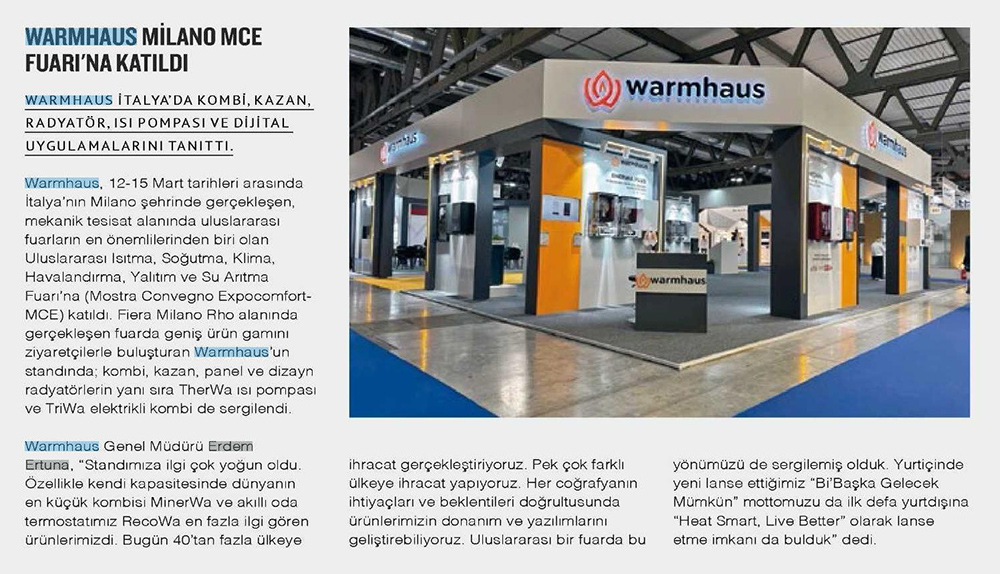 WARMHAUS MİLANO MCE FUARI'NA KATILDI