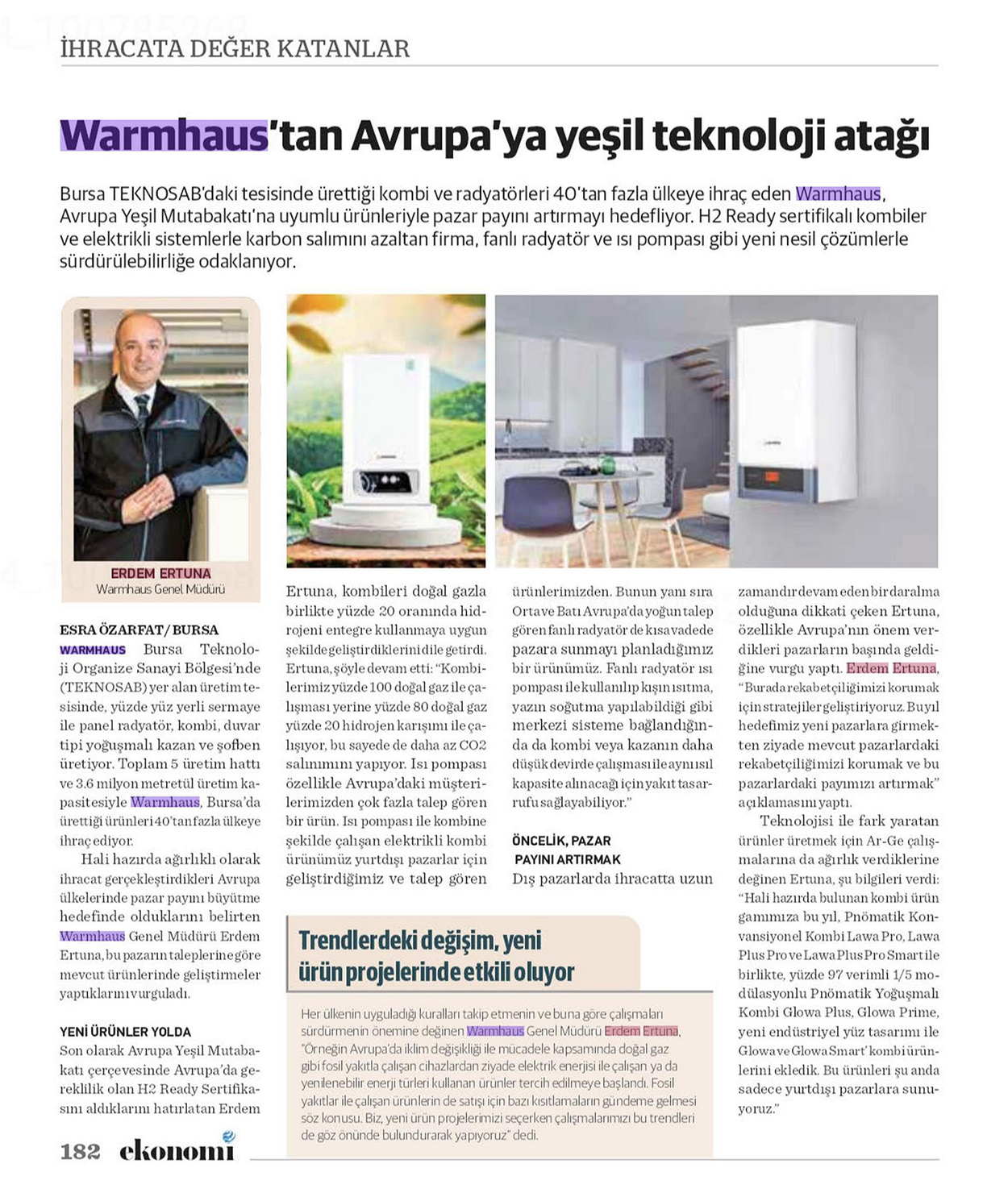 WARMHAUS'TAN AVRUPA'YA YEŞİL TEKNOLOJİ ATAĞI
