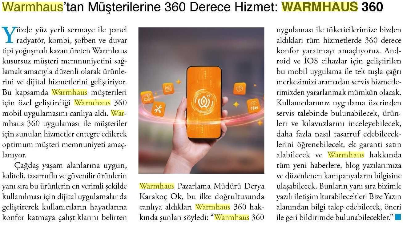 WARMHAUS TAN MÜŞTERİLERİNE 360 DERECE HİZMET WARMHAUS 360