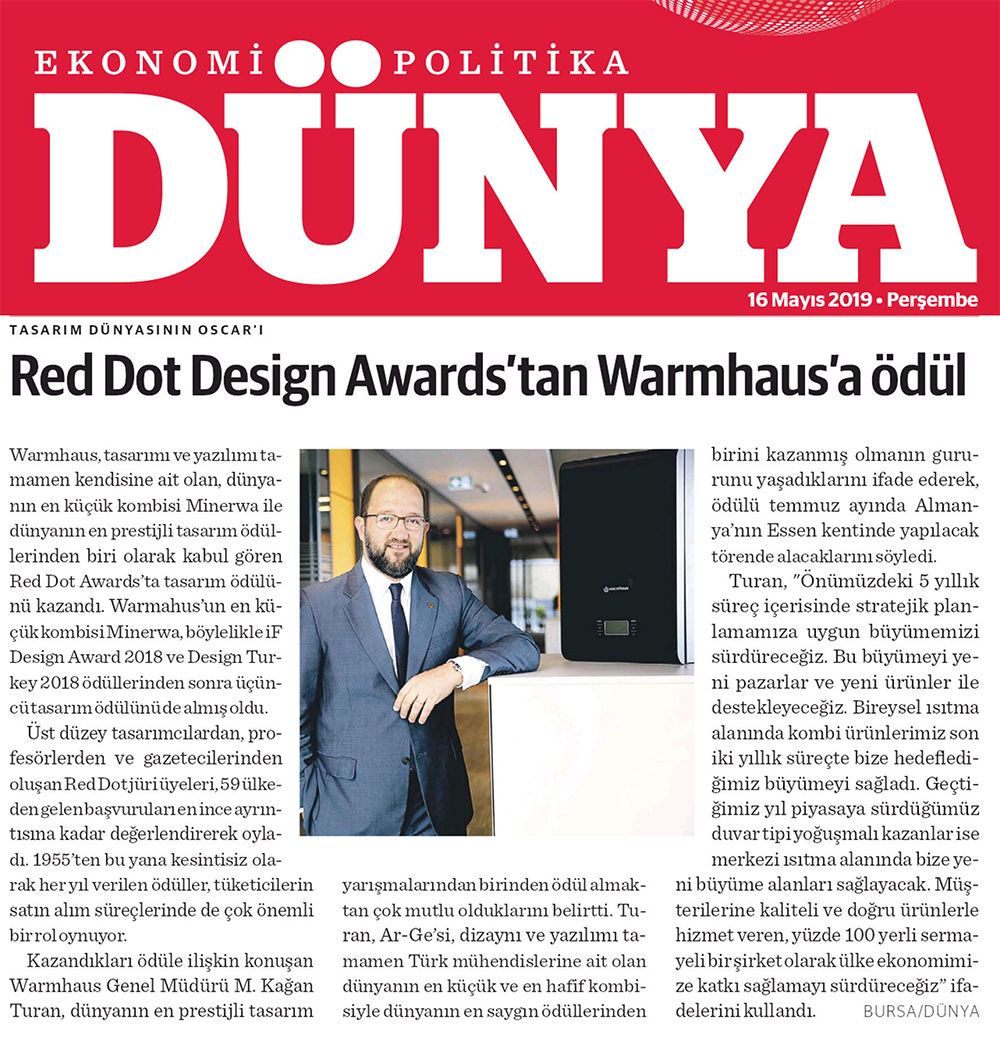 Red Dot Design Awards'tan Warmhaus'a Ödül