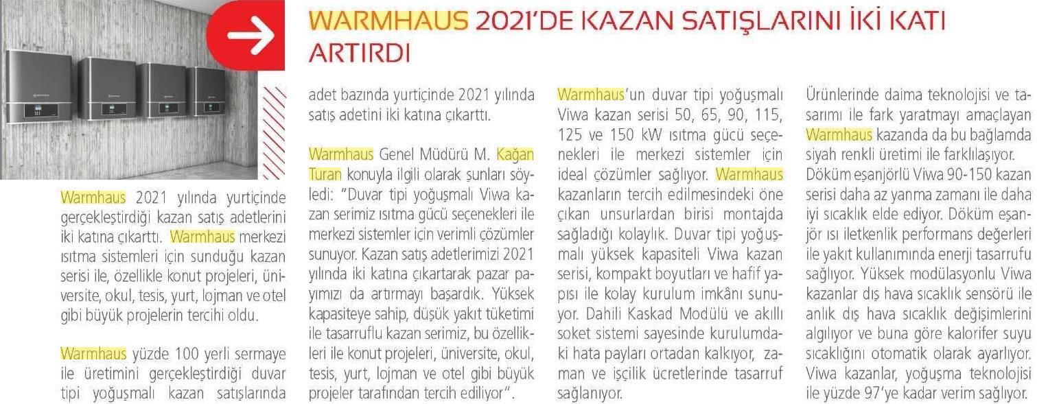 Warmhaus 2021'de Kazan Satışlarını İki Katı Artırdı