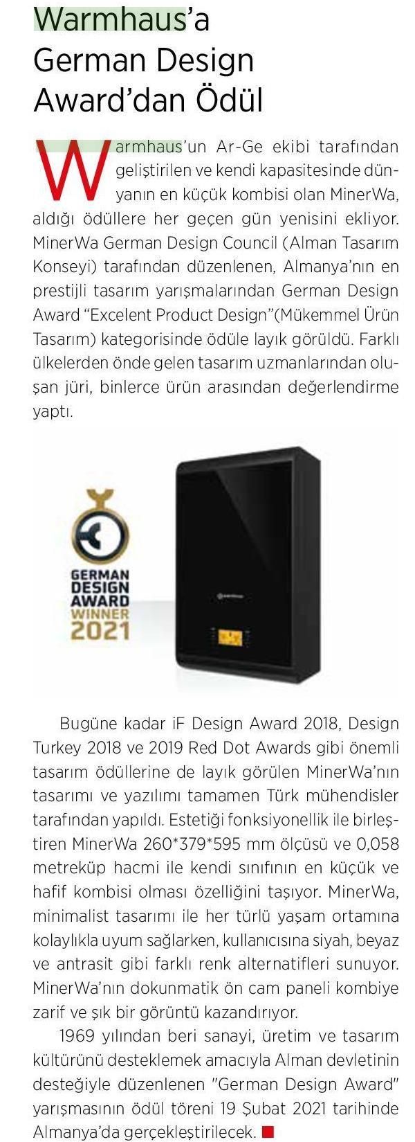 Warmhaus'a German Design Award'dan Ödül