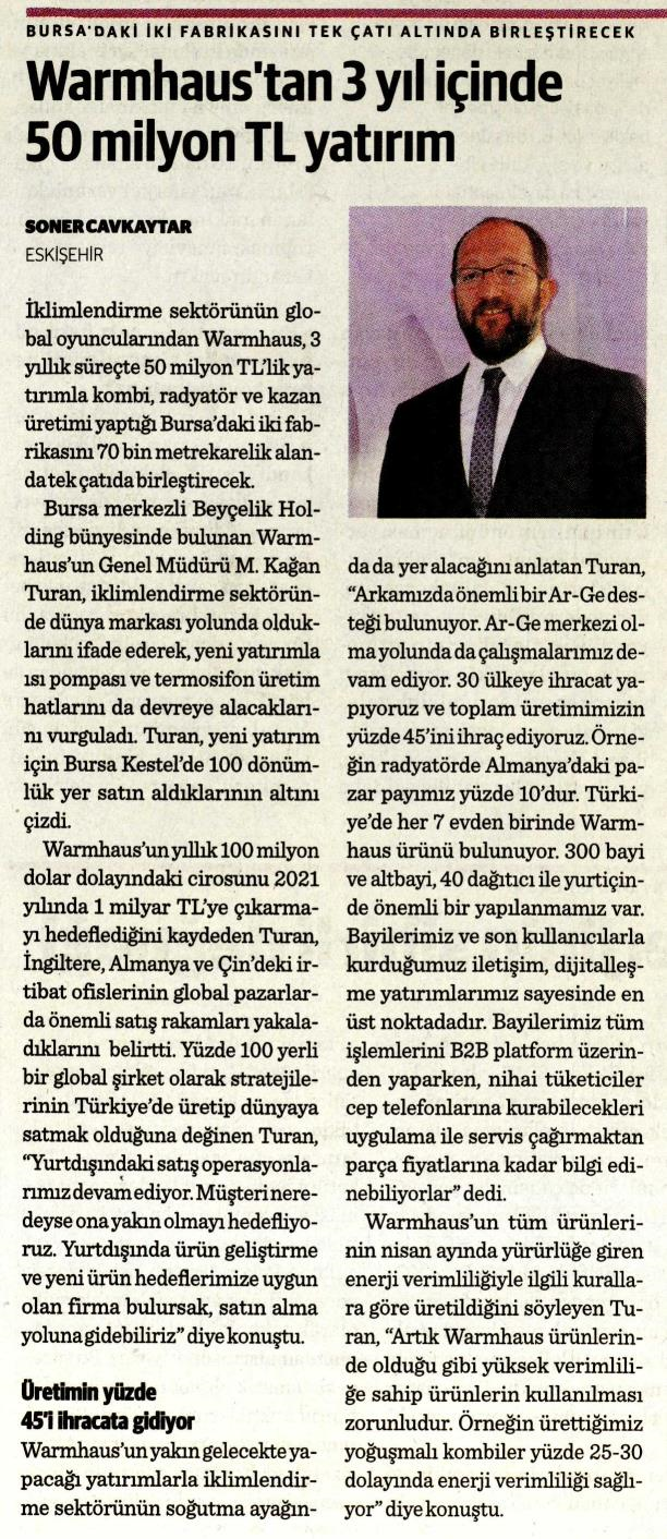 Warmhaus'tan 3 Yıl İçinde 50 Milyon TL Yatırım