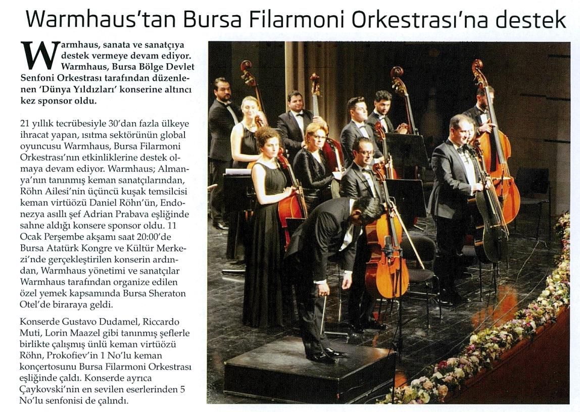Warmhaus'tan Bursa Filarmoni Orkestrası'na Destek