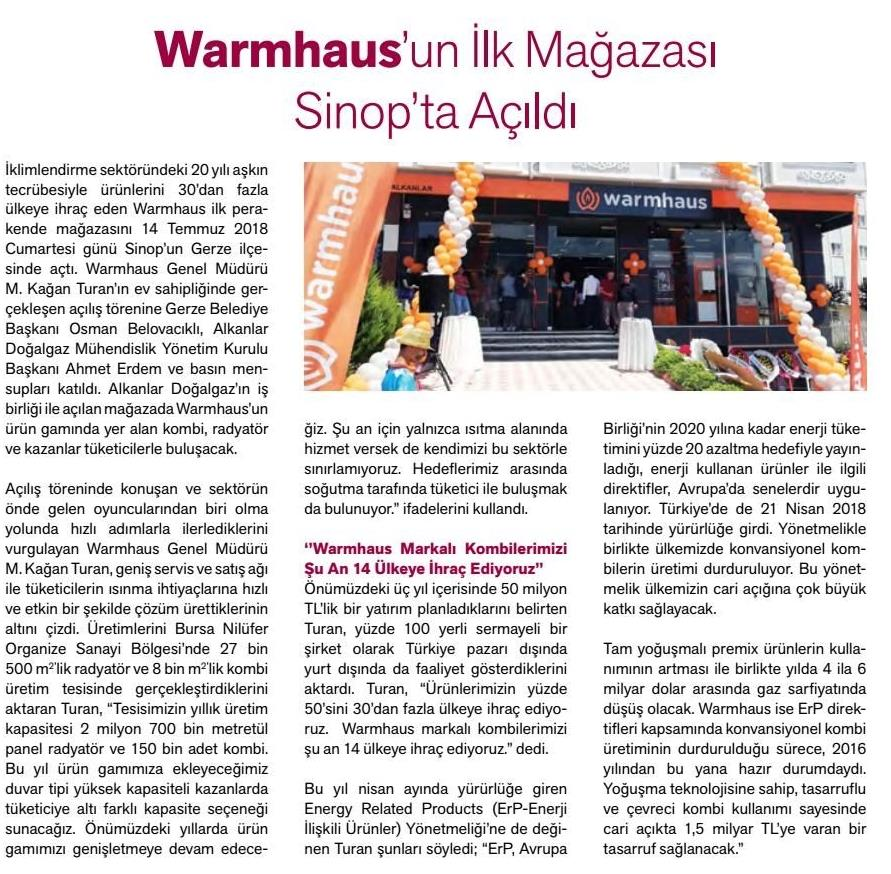 Warmhaus'un İlk Mağazası Sinop'ta Açıldı