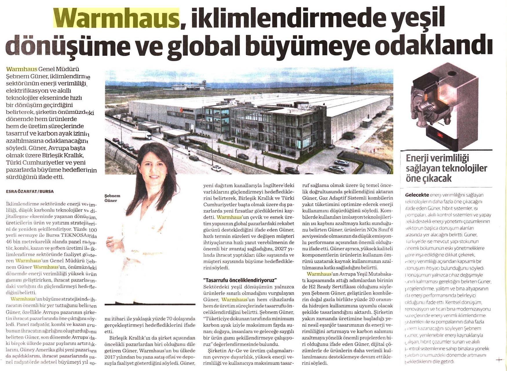 WARMHAUS, İKLİMLENDİRMEDE YEŞİL DÖNÜŞÜME ve GLOBAL BÜYÜMEYE ODAKLANDI